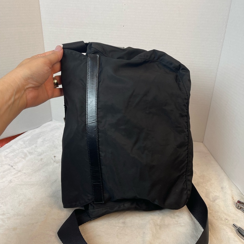 PRADA Vela Sport Tessuto Nylon Leather Shoulder Cross Body Bag Black - Picture 4 of 13